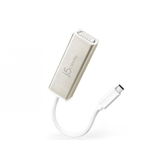 j5create - JCA111 Adaptador gráfico USB 1920 x 1080 Pixeles Aluminio, Blanco