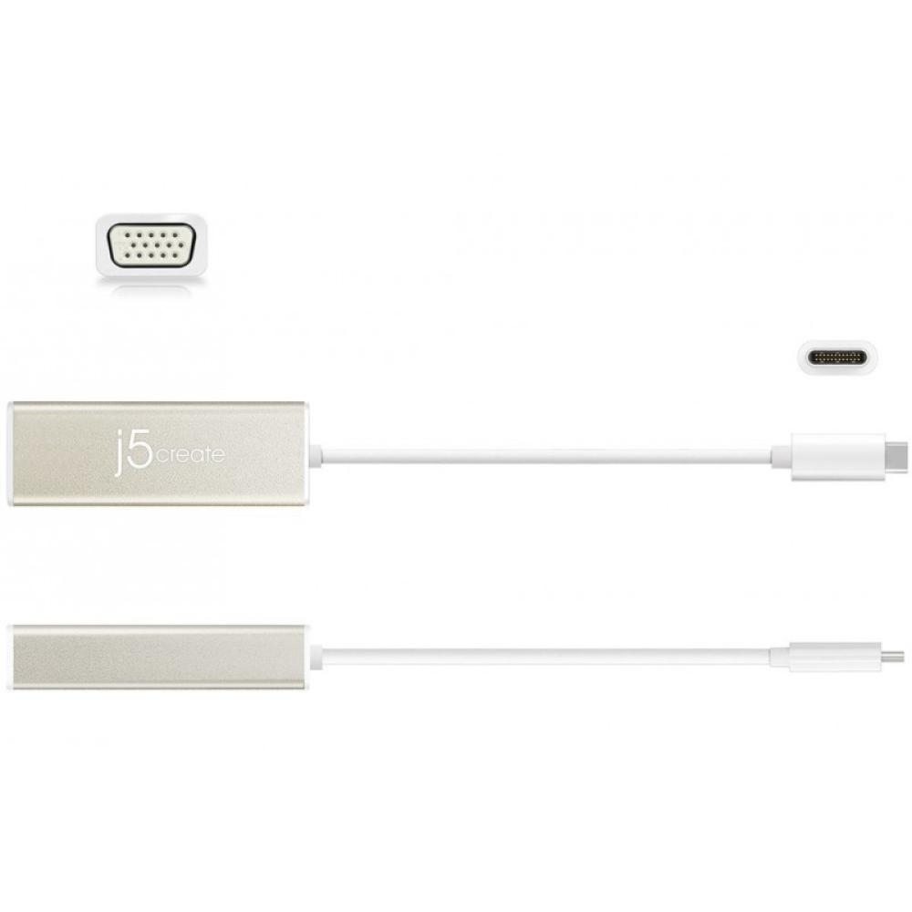 j5create - JCA111 Adaptador gráfico USB 1920 x 1080 Pixeles Aluminio, Blanco