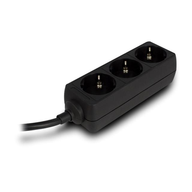 Ewent - EW3959 base múltiple 1,5 m 3 salidas AC Interior Negro