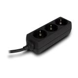 Ewent - EW3959 base múltiple 1,5 m 3 salidas AC Interior Negro