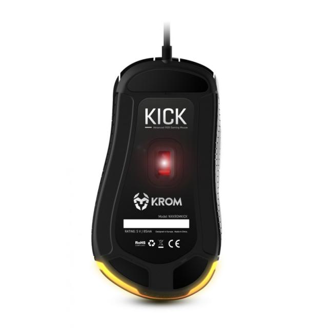 Krom - Kick ratón Juego mano derecha USB tipo A Óptico 6200 DPI