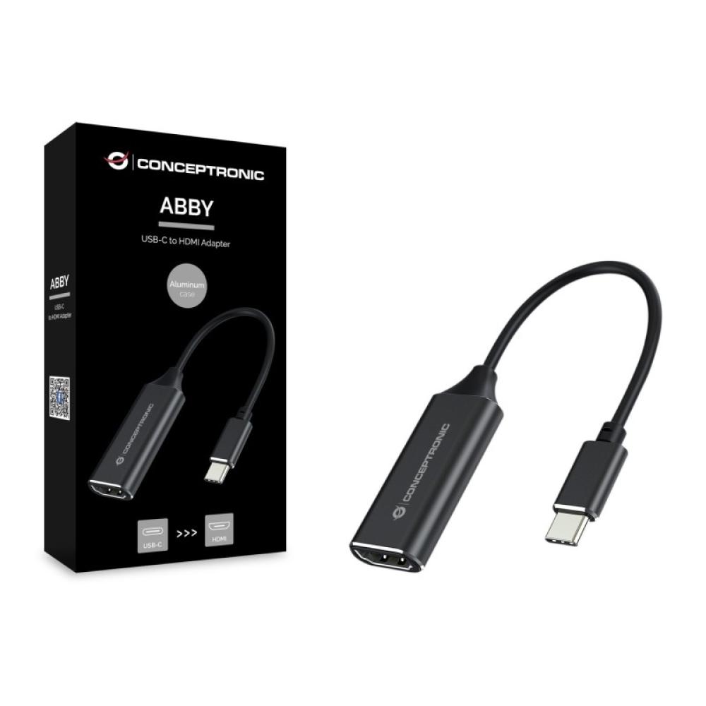 Conceptronic - ABBY03B adaptador de cable de vídeo HDMI tipo A (Estándar) USB Tipo C Negro