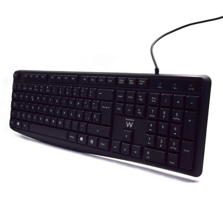 Ewent - EW3001 teclado Oficina USB QWERTY Español Negro