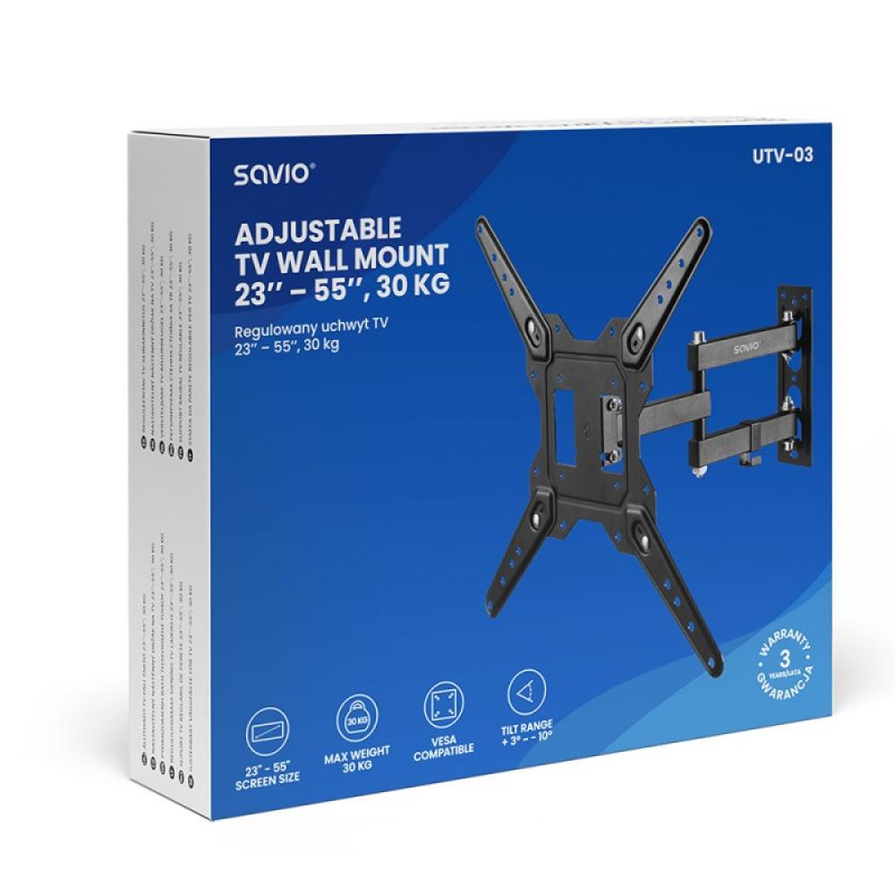 Savio - UTV-03 soporte para TV 139,7 cm (55") Negro