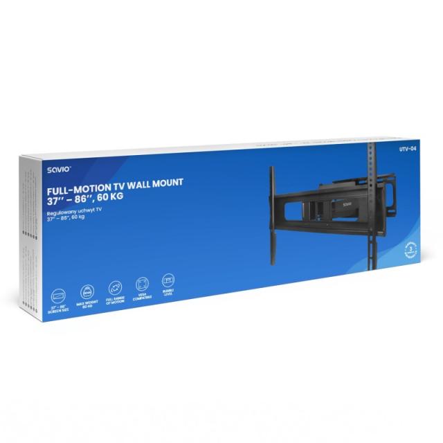 Savio - UTV-04 soporte para TV 2,18 m (86") Negro