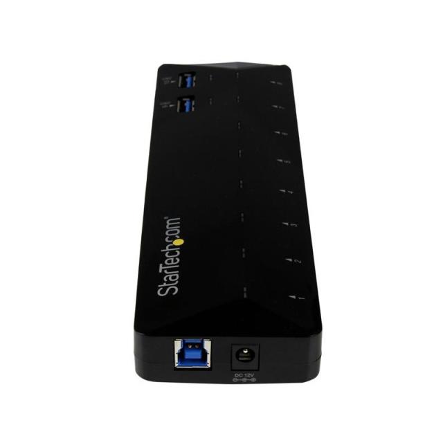 StarTech.com - Concentrador USB 3.0 (5Gbps) de 10 Puertos - Ladrón con Puertos de Carga y Sincronización - Hub con 2 Puertos de