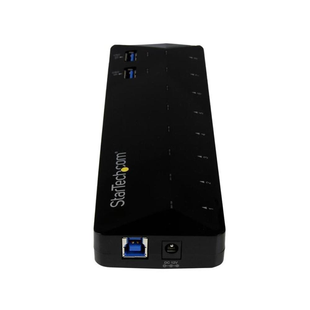StarTech.com - Concentrador USB 3.0 (5Gbps) de 10 Puertos - Ladrón con Puertos de Carga y Sincronización - Hub con 2 Puertos de