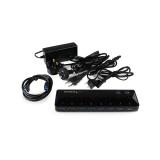 StarTech.com - Concentrador USB 3.0 (5Gbps) de 10 Puertos - Ladrón con Puertos de Carga y Sincronización - Hub con 2 Puertos de