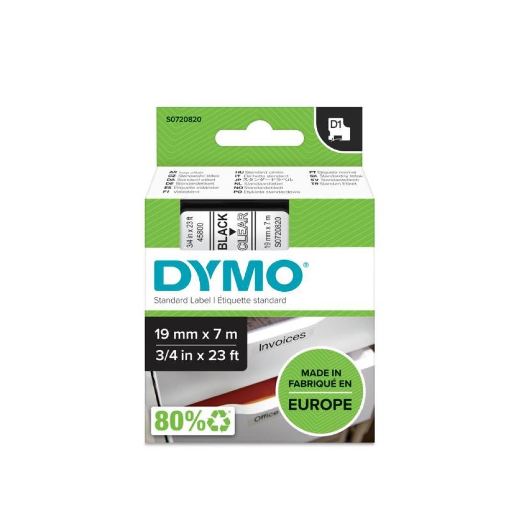 DYMO - D1 - Etiquetas estándar - Negro en claro - 19mm x 7m