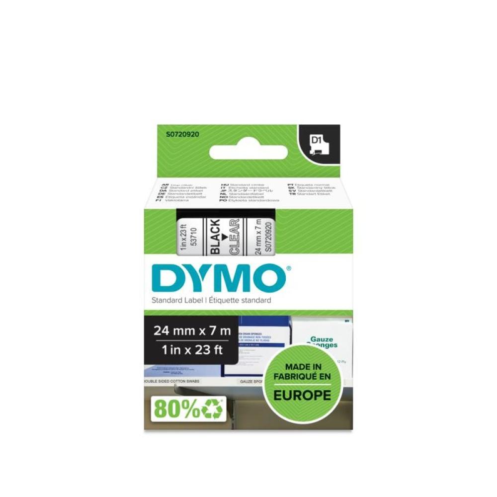 DYMO - D1 - Etiquetas estándar - Negro en claro - 24mm x 7m