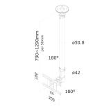 Neomounts - FPMA-C100 Soporte de techo para monitor/TV 10-30" - alt. 79-129 cm