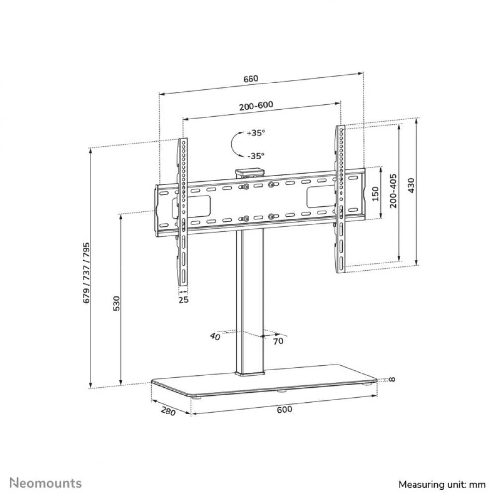 Neomounts - DS45-430BL16 Soporte da mesa para TV 37-70"- girar