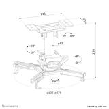 Neomounts - CL25-530WH1 Soporte de techo para proyector - alt. 25,5 cm - fácil montaje - movimiento completo
