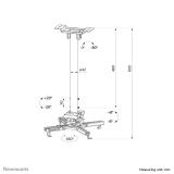 Neomounts - CL25-540WH1 Soporte de techo para proyector - alt. 60,5-90,5 cm - fácil montaje - movimiento completo