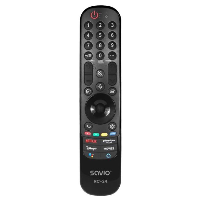 Savio - RC-24 mando a distancia IR inalámbrico TV, Universal Botones