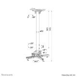 Neomounts - CL25-550WH1 Soporte de techo para proyector - alt. 74,5-114,5 cm - fácil montaje - movimiento completo