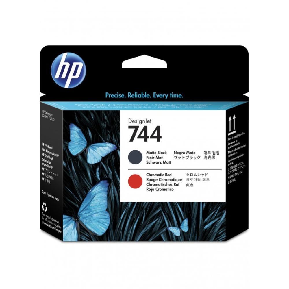HP - Cabezal de impresión DesignJet 744 negro mate/rojo cromático