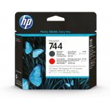 HP - Cabezal de impresión DesignJet 744 negro mate/rojo cromático