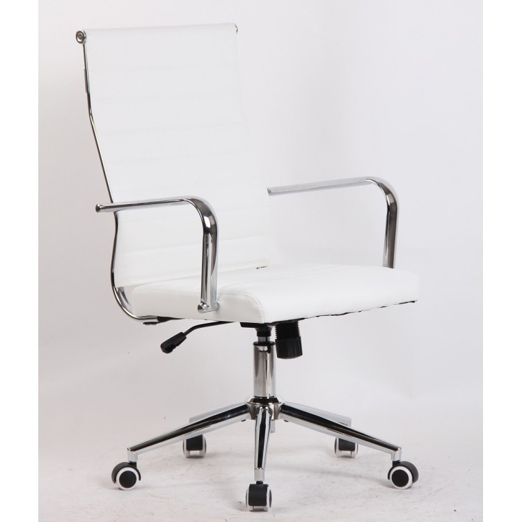 Sillón de oficina IOWA, alto, gas, basculante, similpiel blanca