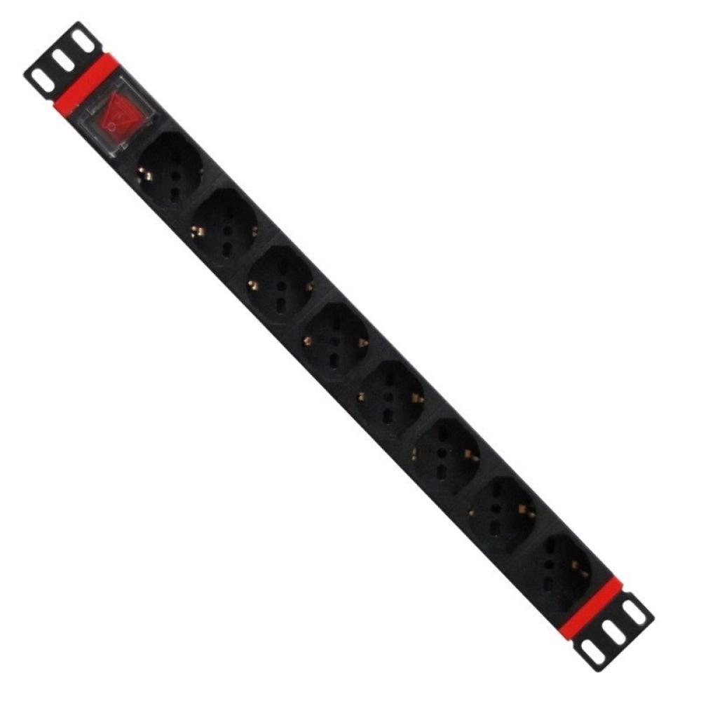 WP - WPN-PDU-C01-08 unidad de distribución de energía (PDU) 8 salidas AC 1U Negro, Rojo