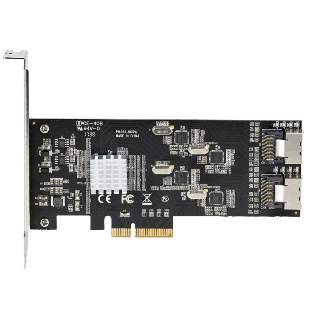 StarTech.com - Tarjeta PCIe de 8 Puertos SATA - Tarjeta Adaptadora de Expansión PCI Express SATA con 4 Controladores de Host - T