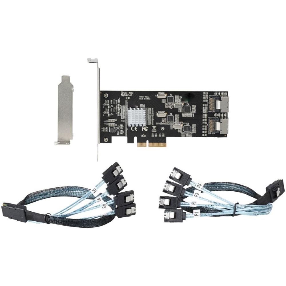 StarTech.com - Tarjeta PCIe de 8 Puertos SATA - Tarjeta Adaptadora de Expansión PCI Express SATA con 4 Controladores de Host - T