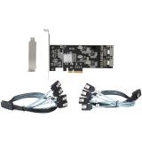StarTech.com - Tarjeta PCIe de 8 Puertos SATA - Tarjeta Adaptadora de Expansión PCI Express SATA con 4 Controladores de Host - T