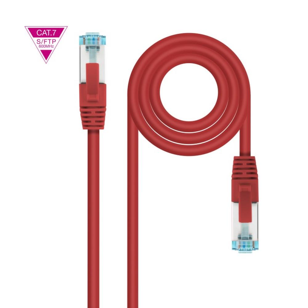 Nanocable - Cable de Red Cat.7 600MHZ LSZH SFTP PIMF AWG26, Rojo, 50 cm