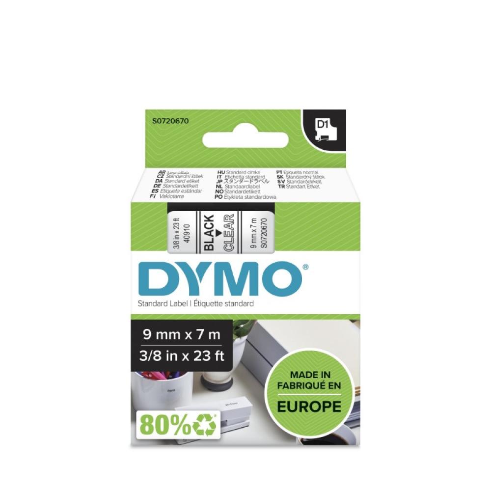DYMO - D1 - Etiquetas estándar - Negro en claro - 9mm x 7m