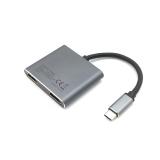 Equip - Adaptador USB-C 4 en 1 Dual HDMI, USB 3.0, 100W USB PD