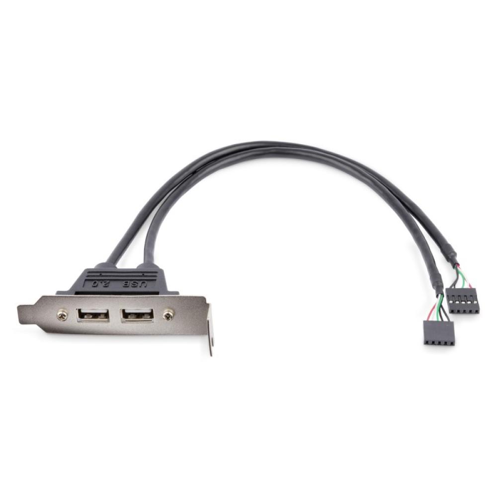 StarTech.com - Cabezal Bracket Perfil Bajo de 2 puertos USB 2.0 con conexión a Placa Base 2x IDC5 - Low Profile