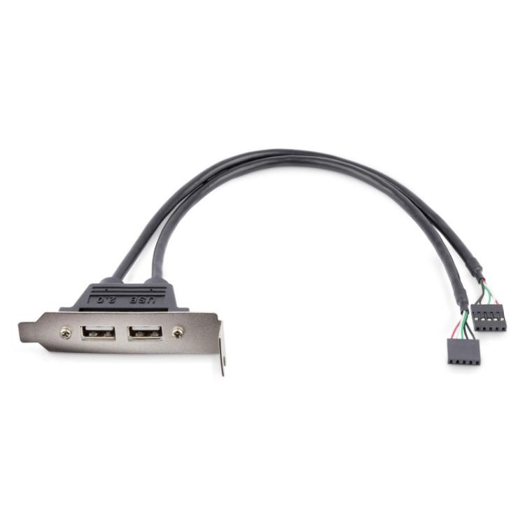 StarTech.com - Cabezal Bracket Perfil Bajo de 2 puertos USB 2.0 con conexión a Placa Base 2x IDC5 - Low Profile