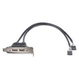 StarTech.com - Cabezal Bracket Perfil Bajo de 2 puertos USB 2.0 con conexión a Placa Base 2x IDC5 - Low Profile