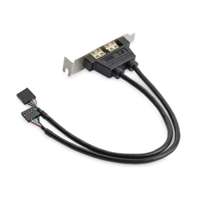 StarTech.com - Cabezal Bracket Perfil Bajo de 2 puertos USB 2.0 con conexión a Placa Base 2x IDC5 - Low Profile