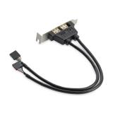 StarTech.com - Cabezal Bracket Perfil Bajo de 2 puertos USB 2.0 con conexión a Placa Base 2x IDC5 - Low Profile