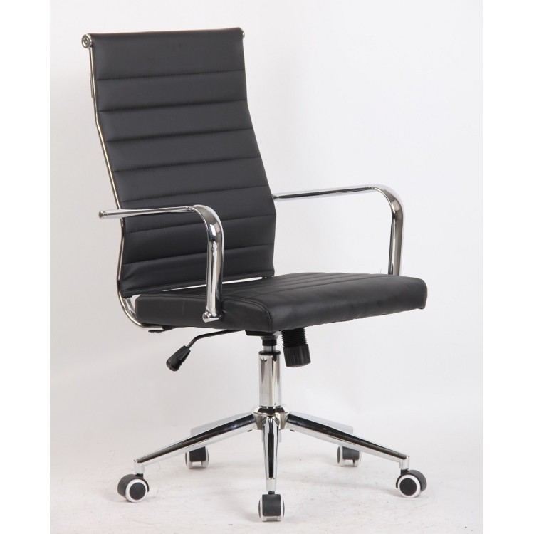 Sillón de oficina IOWA, alto, gas, basculante, similpiel negra