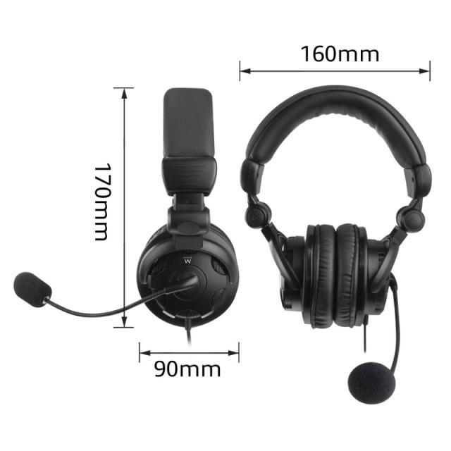 Ewent - EW3564 auricular y casco Auriculares Alámbrico Diadema Llamadas/Música Negro