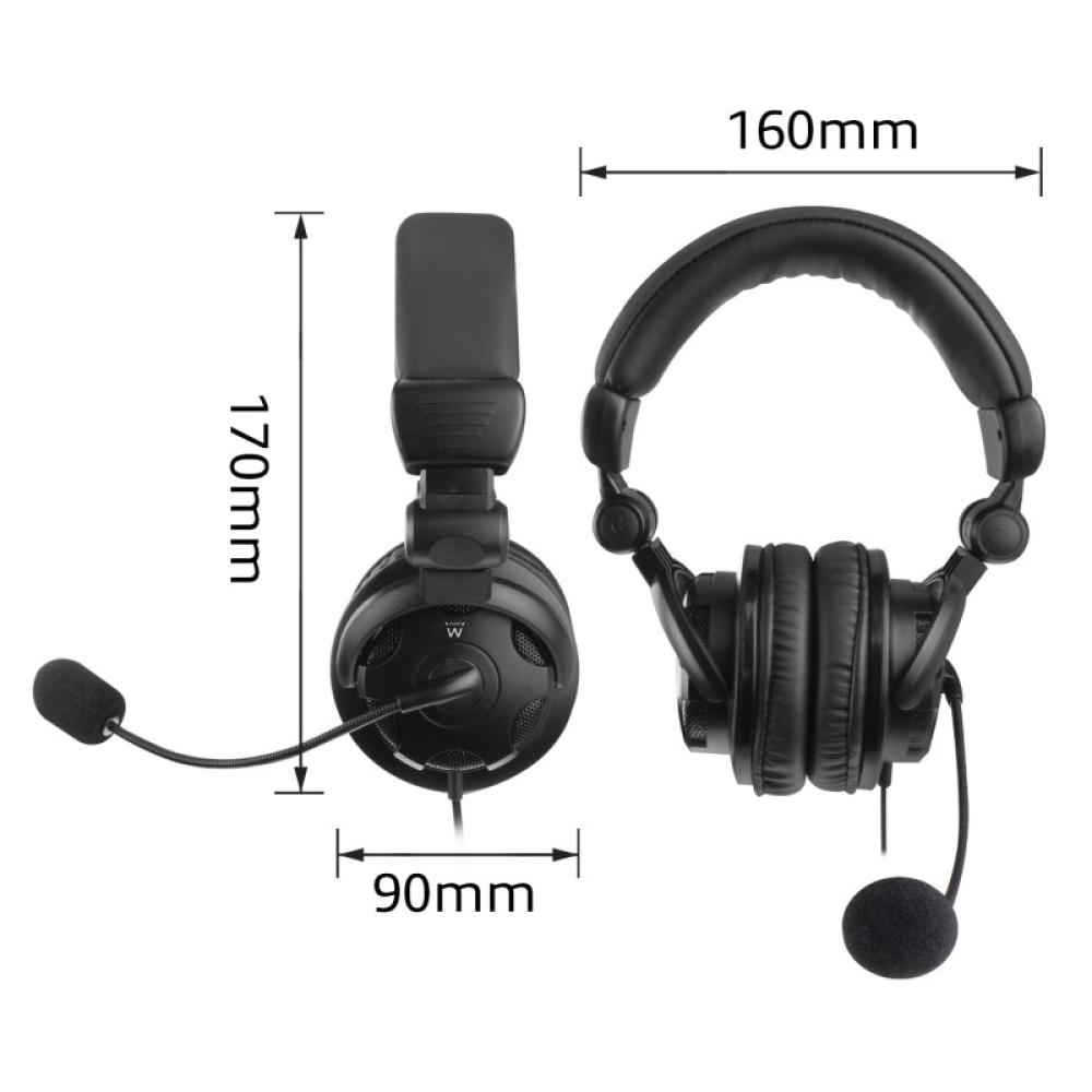 Ewent - EW3564 auricular y casco Auriculares Alámbrico Diadema Llamadas/Música Negro