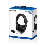 Ewent - EW3564 auricular y casco Auriculares Alámbrico Diadema Llamadas/Música Negro