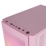 Mars Gaming - MC300P Rosa, Caja PC Micro ATX, Cristal Templado, Frontal MESH, 3xVentilador FRGB