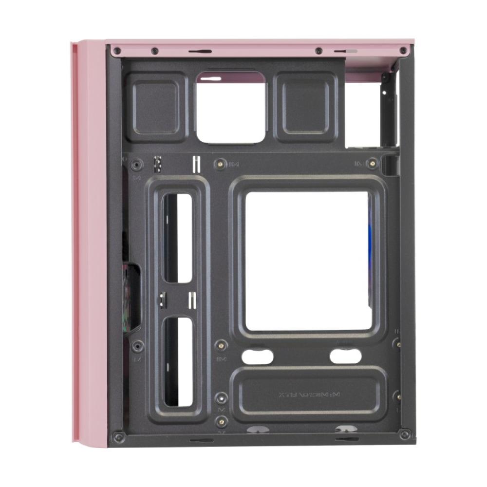 Mars Gaming - MC300P Rosa, Caja PC Micro ATX, Cristal Templado, Frontal MESH, 3xVentilador FRGB