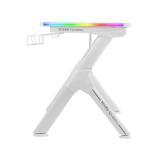 Mars Gaming - MGD140RGB, Mesa Ergonómica Gaming RGB, Soporte Auriculares y Bebida, Alfombrilla Ratón, 140x60cm, Blanco