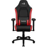 Aerocool - CROWNBR Rojo, Silla Gaming Ergonómica, Cojines Ajustables, Cuero Sintético Premium