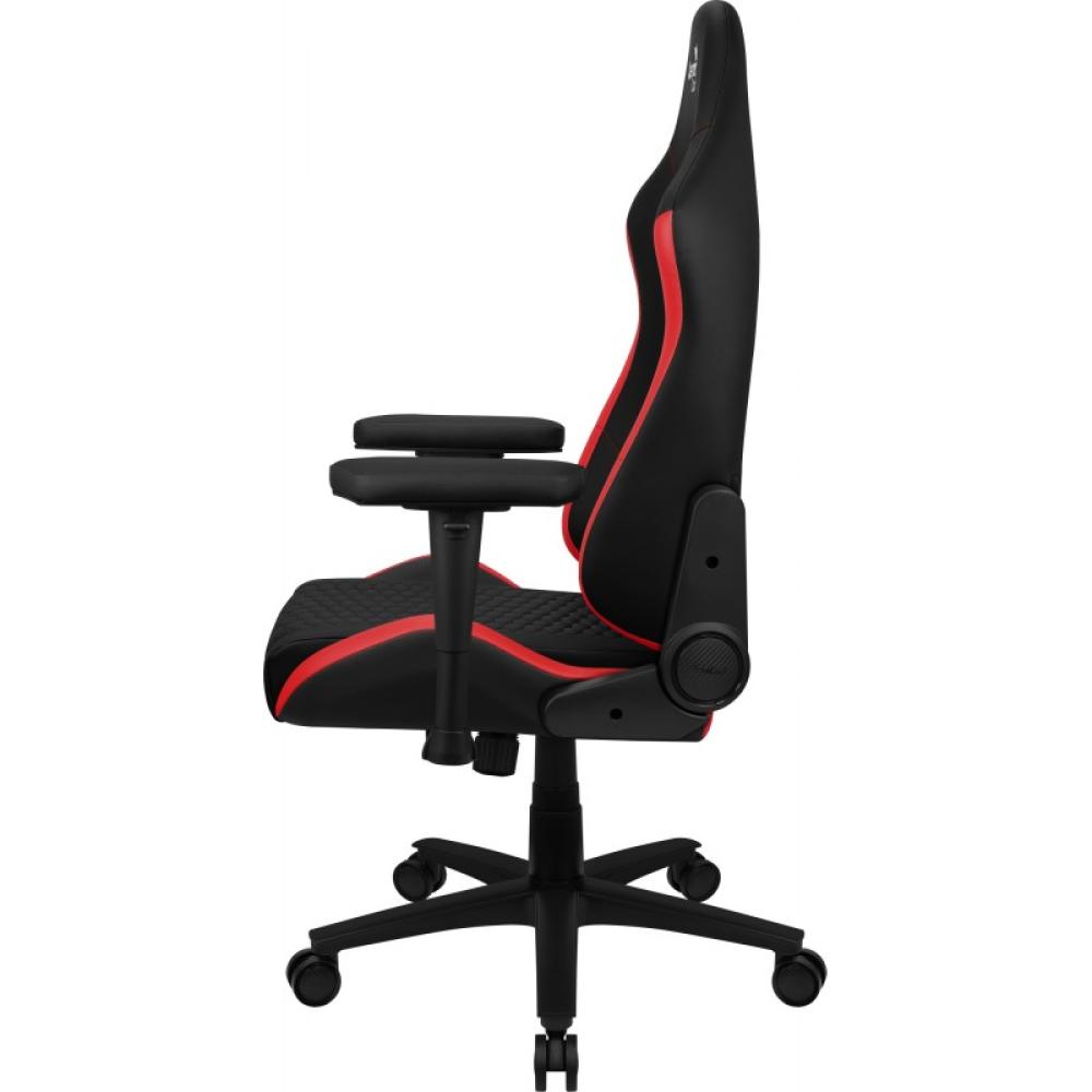 Aerocool - CROWNBR Rojo, Silla Gaming Ergonómica, Cojines Ajustables, Cuero Sintético Premium