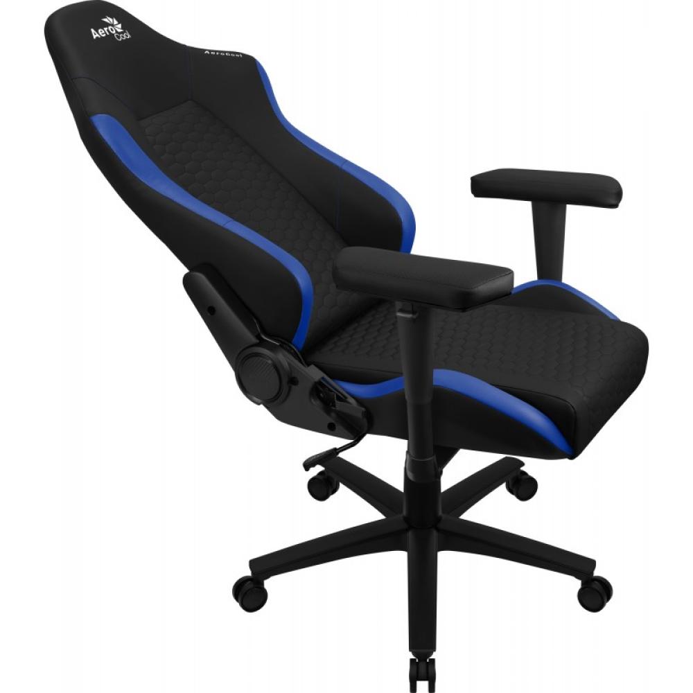 Aerocool - CROWNBB Azul, Silla Gaming Ergonómica, Cojines Ajustables, Cuero Sintético Premium