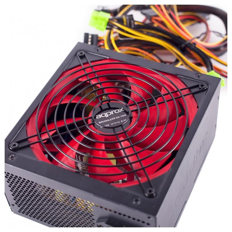 Approx - FUENTE ALIM. GAMING ATX 800W unidad de fuente de alimentación 20+4 pin ATX Negro, Rojo
