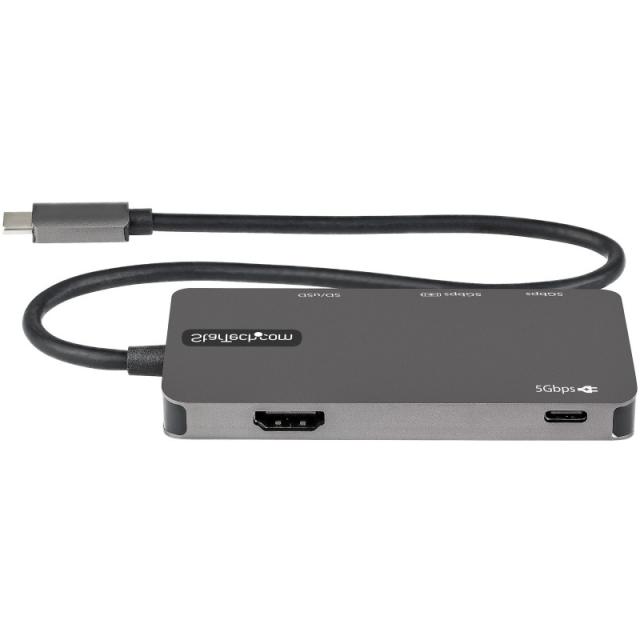 StarTech.com - Adaptador Multipuertos USB C - USB C a HDMI de 4K - 100W de Entrega de Alimentación PD - SD - MicroSD - Hub Ladró