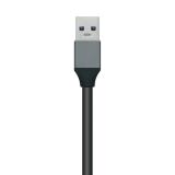AISENS - Hub USB3.0 Aluminio, Tipo A/M - 4x Tipo A/H, Negro, 10 cm
