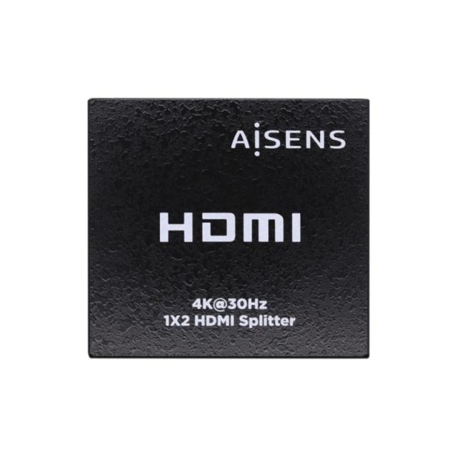 AISENS - HDMI Duplicador 4k@30Hz 1x2 Con Alimentación, Negro