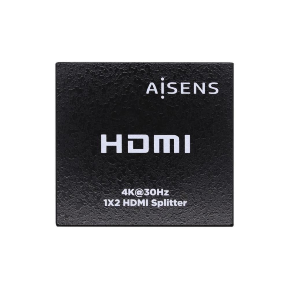 AISENS - HDMI Duplicador 4k@30Hz 1x2 Con Alimentación, Negro